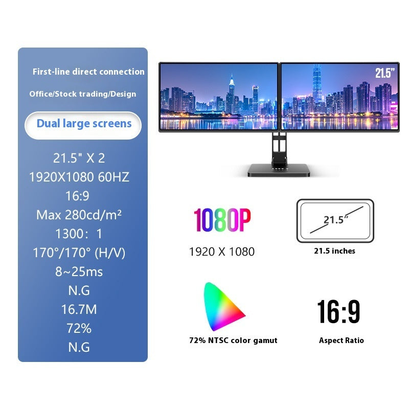 HD 14-inch Dual-screen Office Display