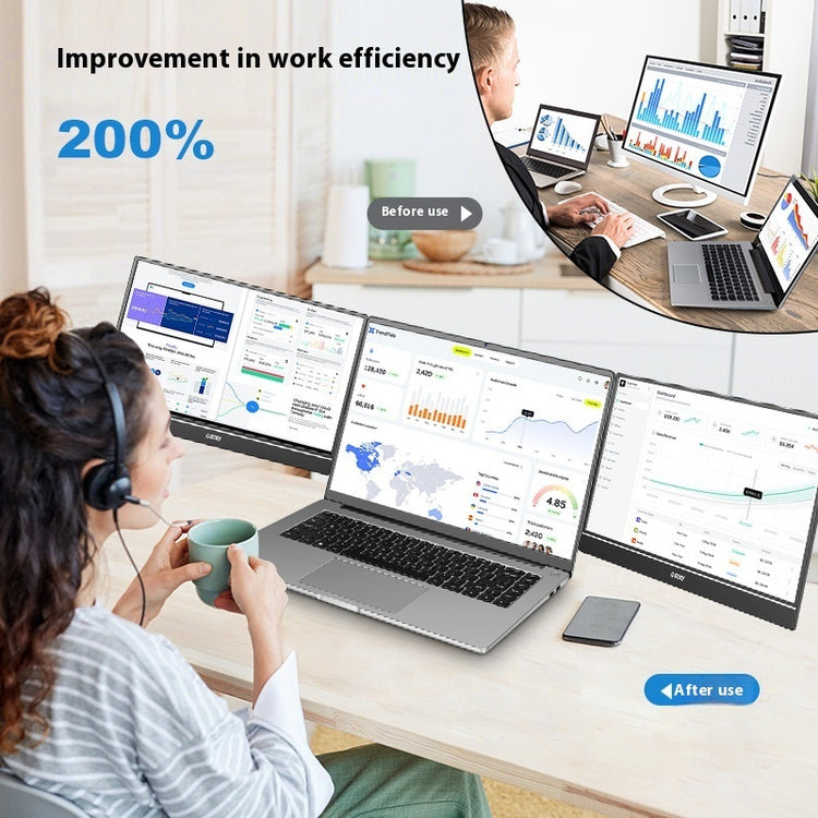 HD 14-inch Dual-screen Office Display